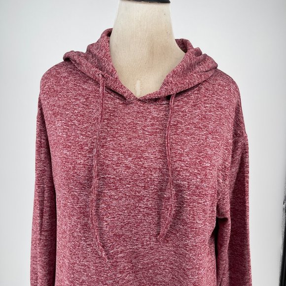 Vessos Plus Size Stretch Hoodie XXL Long Tunic Length Pocket Fleece Sweatshirt - Picture 3 of 10